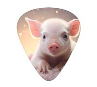 12-Piece Tiny pet pig print Guitar Pick Set - Available in 3 Thicknesses, Suitable for Acoustic and Electric Guitars