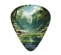 12-Piece tropical rain forest Patterned Guitar Pick Set - Available in 3 Thicknesses, Suitable for Acoustic and Electric Guitars