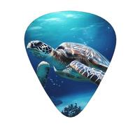12-Piece Turtles on Parade print Guitar Pick Set - Available in 3 Thicknesses, Suitable for Acoustic and Electric Guitars