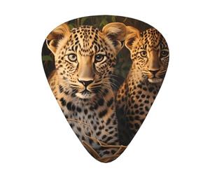 12-Piece Two leopard brothers print Guitar Pick Set - Available in 3 Thicknesses, Suitable for Acoustic and Electric Guitars