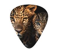 12-Piece Two leopards snuggling together print Guitar Pick Set - Available in 3 Thicknesses, Suitable for Acoustic and Electric Guitars