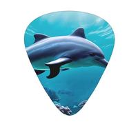 12-Piece Ukulele, Bass, Electric and Acoustic Guitar Pick Set-Must Have for Guitars Players-Beautiful Underwater World Dolphins Coral