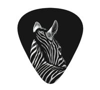 12-Piece Ukulele, Bass, Electric and Acoustic Guitar Pick Set-Must Have for Guitars Players-Black & White Zebra
