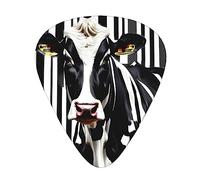 12-Piece Ukulele, Bass, Electric and Acoustic Guitar Pick Set-Must Have for Guitars Players-Black White Milk Cow