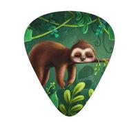12-Piece Ukulele, Bass, Electric and Acoustic Guitar Pick Set-Must Have for Guitars Players-Cute Funny Sloth Relaxing on The Jungle Tree