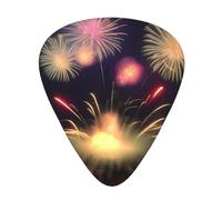 12-Piece Ukulele, Bass, Electric and Acoustic Guitar Pick Set-Must Have for Guitars Players-Explosion Fireworks 3D