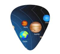 12-Piece Ukulele, Bass, Electric and Acoustic Guitar Pick Set-Must Have for Guitars Players-Outer Space Solar System