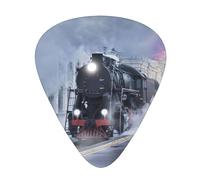 12-Piece Ukulele, Bass, Electric and Acoustic Guitar Pick Set-Must Have for Guitars Players-Steam Train Depart Sunset