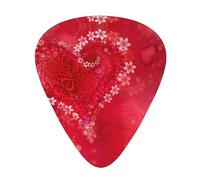 12-Piece Ukulele, Bass, Electric and Acoustic Guitar Pick Set-Must Have for Guitars Players-Valentine's Day Red Heart Flower