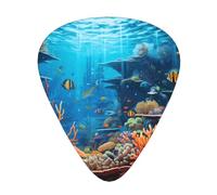 12-Piece Undersea flora and fauna print Guitar Pick Set - Available in 3 Thicknesses, Suitable for Acoustic and Electric Guitars