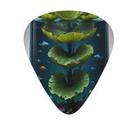 12-Piece Underwater forest lotus leaf print Guitar Pick Set - Available in 3 Thicknesses, Suitable for Acoustic and Electric Guitars