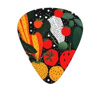 12-Piece vegetable pattern print Guitar Pick Set - Available in 3 Thicknesses, Suitable for Acoustic and Electric Guitars