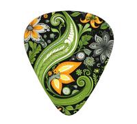 12-Piece vegetative pattern print Guitar Pick Set - Available in 3 Thicknesses, Suitable for Acoustic and Electric Guitars