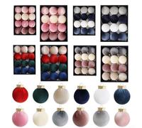 12 Piece Velvet Christmas Ball Ornaments Set with Hanging Ribbons for Seasonal Party Decorations, Classic European Style Design for Festive Home Ambiance (6CM Peach Pink)