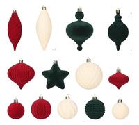 12 Piece Velvet Christmas Ornament Set with Swan Shapes for Tree and Window Hanging, Suitable for Seasonal Holiday Decoration (Burgundy)