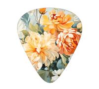 12-Piece Vibrant Flowers print Guitar Pick Set - Available in 3 Thicknesses, Suitable for Acoustic and Electric Guitars