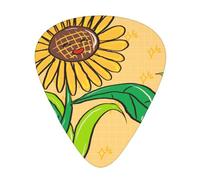 12 piece VVXBHGR Sunflower seeds and sunflowers prints guitar paddle set with three thicknesses, wear-resistant, smooth, and comfortable to the touch