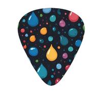 12-Piece Water drops print Guitar Pick Set - Available in 3 Thicknesses, Suitable for Acoustic and Electric Guitars