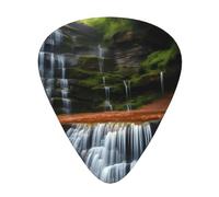 12-Piece Waterfall View Patterned Guitar Pick Set - Available in 3 Thicknesses, Suitable for Acoustic and Electric Guitars