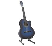 12 Piece Western Guitar Set with Equalizer and 6 Strings Blue | Solid basswood body,hard plastic buttons,fingerboard,4-band EQ,65 cm scale,cutaway shape,travel bag with strap