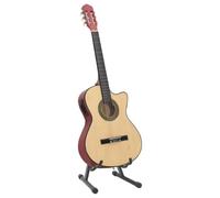 12 Piece Western Guitar Set with Equalizer and 6 Strings | Solid basswood body, cutaway design, 65 cm scale, 4-band EQ, bag with strap, capo, tuner, picks, string crank, guitar holder