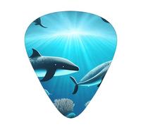 12-Piece Whales under the sea Patterned Guitar Pick Set - Available in 3 Thicknesses, Suitable for Acoustic and Electric Guitars