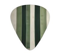 12-Piece White green style stripes Patterned Guitar Pick Set - Available in 3 Thicknesses, Suitable for Acoustic and Electric Guitars
