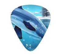 12-Piece winter the dolphin print Guitar Pick Set - Available in 3 Thicknesses, Suitable for Acoustic and Electric Guitars