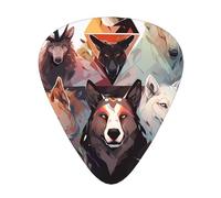 12-Piece Wolves and Reindeer Guitar Pick Set - Perfect for Beginners and Professionals (Bass, Electric, and Acoustic Guitars)