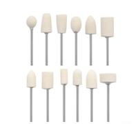 12-Piece Wool Felt Rotary Tool Accessories Set for Grinding, Polishing & Buffing - 2.35 mm Shank, 42 mm Length, Compatible with for Dremel and Other Ro(Without Box)