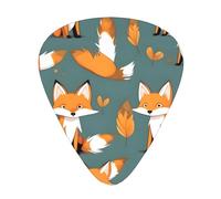 12-Piece Yellow fox Patterned Guitar Pick Set - Available in 3 Thicknesses, Suitable for Acoustic and Electric Guitars