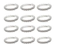 12 Pieces (12 Colors) Elastic Toe Ring with Crystals Mixed Color Body Jewelry Set Rings Dog, one size, Zinc alloy, No Gemstone