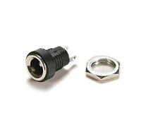 12 Pieces 2 Pins DC Power Jack Female Panel Mounting Connector Socket, Female Threaded Mount Connector Adapter with Dustproof Plug (5.5mmx2.1mm)