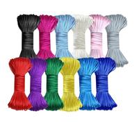 12 Pieces 20cm Premium Silk Nylon Satin Waxed Cord, Hair Wrap Cotton Thread for Bracelets, Friendship Bracelets, Necklaces, Macrame, Chinese Knotting, DIY Craft Making, Beading & Knotting