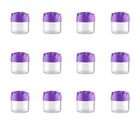 12 Pieces 20g Plastic Cosmetic Jars Cosmetic Containers Travel Cream Jars Containers Mini Cosmetic Makeup Jars Refillable Empty Lotion Cream Containers with Rose Shaped Lid, Purple