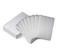 12 Pieces 304 Stainless Steel Metal Business Cards Blank Steel Laser Engraving Stainless Cards for House Office Customer DIY Gift Plate, 86 x 54 mm(0.5 mm)