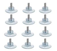 12 Pieces 30mm Diameter Rubber Strong Suction Cup Replacements with M4 x 8mm Thread Screw for Glass Table Tops