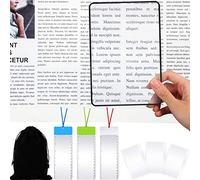 12 Pieces 3X Magnifying Sheet Set Include 6 Page Magnifier Fresnel Lens Page Magnifying Glass 3 Card Magnifiers 3 Bookmark Magnifiers for Reading Small Prints Books Maps