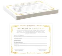 12 Pieces 5 x 7 Inch Certificate of Authenticity Gold Foil Premium Certificates for Valuations Collectibles and Artwork Gifts for Artists Artisans Handicraft Worker