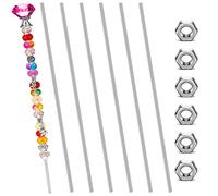 12 Pieces 8/32 Inch M4 12 Inch Threaded Rod with Hex Nuts Set Includes 6 Pcs M4 x 300 mm 304 Stainless Steel Fully Threads Studs Rods and 6 Pcs Thread Hex Nuts for Beaded Garden Stake Rods