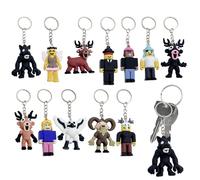 12 Pieces 99 Nights in the Forest Keychain Silicone Game Characters Doll Keyring Set with Deer Owl Ram Figures 99 Nights Merch Pendant Set for Backpack Keys Collectible Gift for Fans Girls Boys