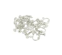 12 Pieces Adjustable Screw Clip-on Earring Clips Hook Jewelry Making Jewellery Finding Non-pierced Clip-on Earring Findings DIY Craft, Silver White