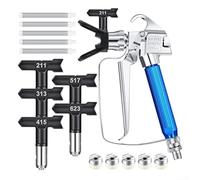 12 Pieces Airless Paint Sprayer Accessory Kit with Nozzle Tips, Mesh Filters and Protective Guard Suitable for Various Paint Projects