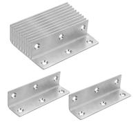 12 pieces angle connectors, stainless steel, L-angle thickness 2.0 mm, perforated plate angle, corner angle, 90 degrees, for attaching and repairing furniture, reinforcement joint 100 x 25 mm