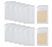 12 Pieces Aquarium Small Filter Bags With Zipper, Reusable High Flow Nylon Mesh Media Net Bag For Fish Tank Activated Carbon, Finer Particles, Bio Balls, Ceramic Rings, Volcanic Rock (6 x 10CM, White)