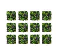 12 Pieces Artificial Green Grass Wall Panels, 20"x20" Privacy Hedge Fence for Indoor & Outdoor, Diverse Styles for Home & Garden Décor, Perfect for Living Walls