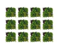 12 Pieces Artificial Green Grass Wall Panels, 20x20in Privacy Hedge Fence for Indoor/Outdoor Garden Décor, Diverse Styles for Home & Office Screening