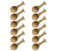 12 Pieces Bamboo Tea Spoon Bamboo Scoops Bath Salt Spoon Wooden Condiment Spoon for Loose Tea, Candy, Spices, Coffee Beans, 3.54 x 1.65 Inches, Natural Color, Fishtail Handle