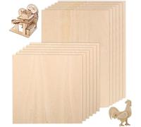 12 Pieces Basswood Sheets, Natural Thin Plywood Sheets, Unfinished Wood Boards for Crafts, Painting, Coherent Light Source Projects, Wood Engraving, 200x100mm, 100x100mm