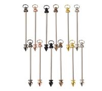 12 Pieces Beadable Keychain Rod and Personalized Making Beads Blanking Keychain Rod Set Handmade Keychain Accessories for Craft Enthusiasts